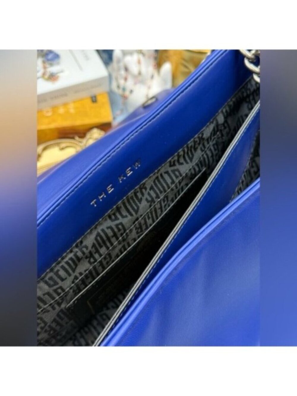 🆕 KURT GEIGER LONDON 🧿 NWT XXL Kew Leather Bag, Deep Blue - Picture 13 of 16